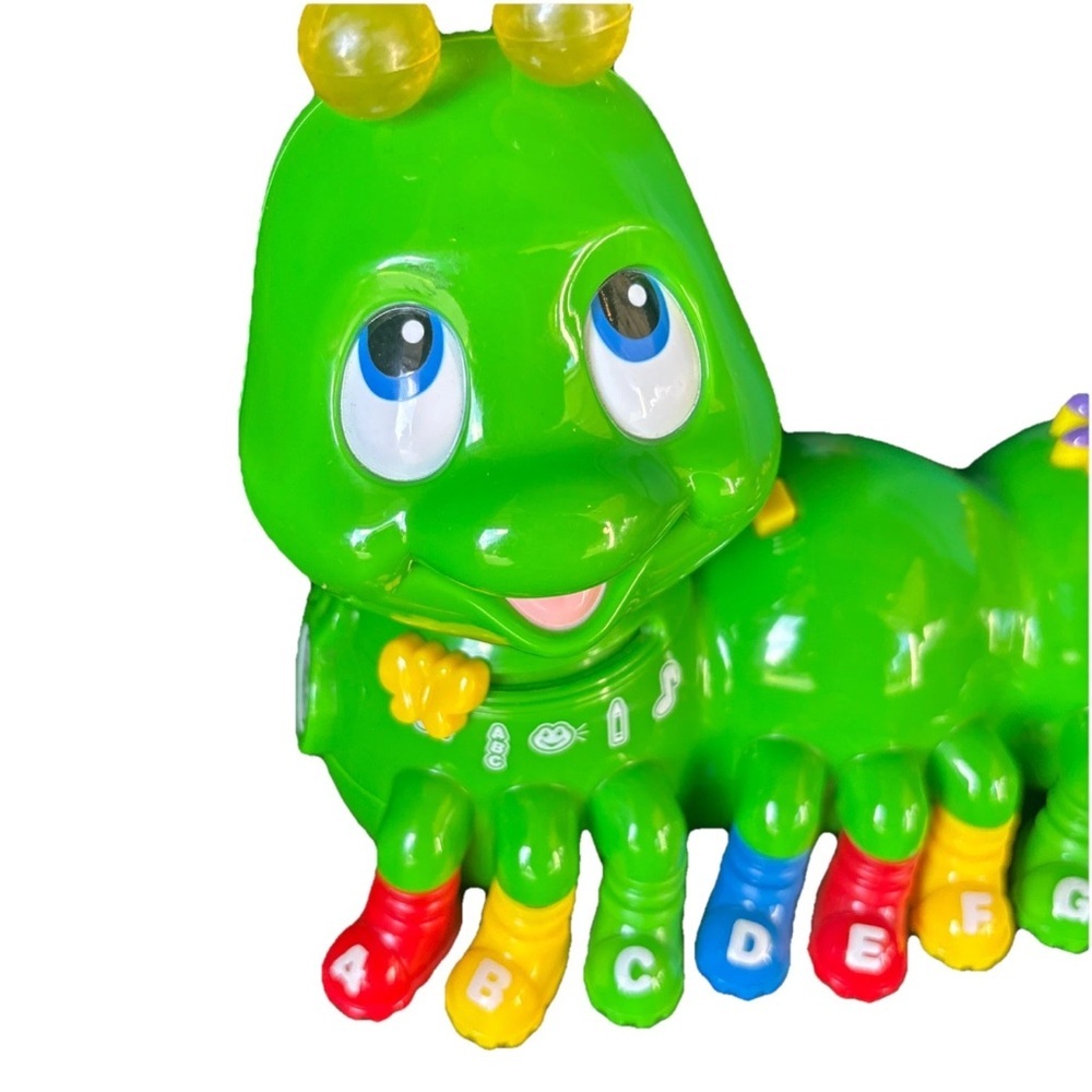 Leap Frog Alphabet Pal Vintage 2001 Green Caterpillar Letter Sounds Pull Toy - Picture 4 of 7
